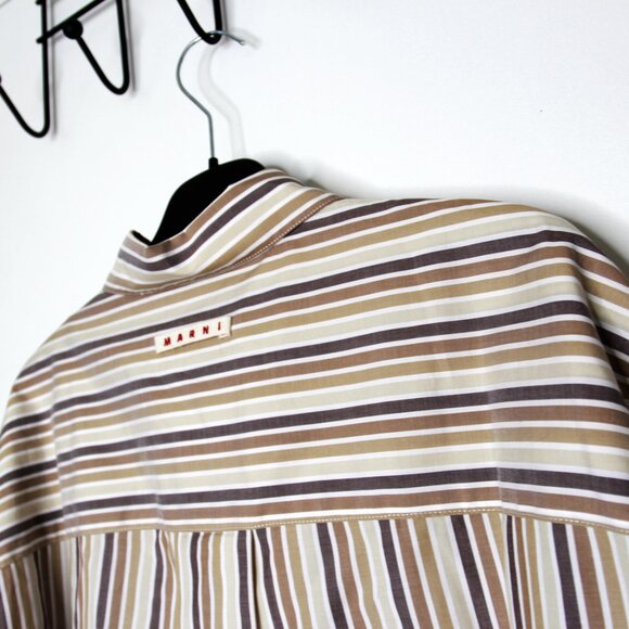 BNWT AW24 MARNI STRIPED POPLIN NOMAD SHIRT 52 - Picture 5 of 12